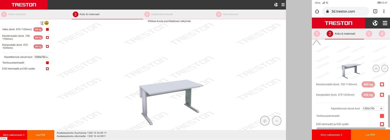 Treston 3D konfiguraattori