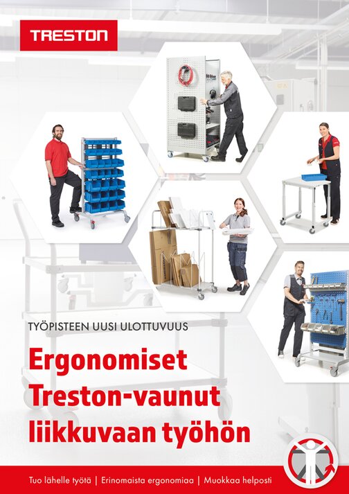 Työpisteen uusi ulottuvuus - Ergonomiset Treston-vaunut liikkuvaan työhön -esite